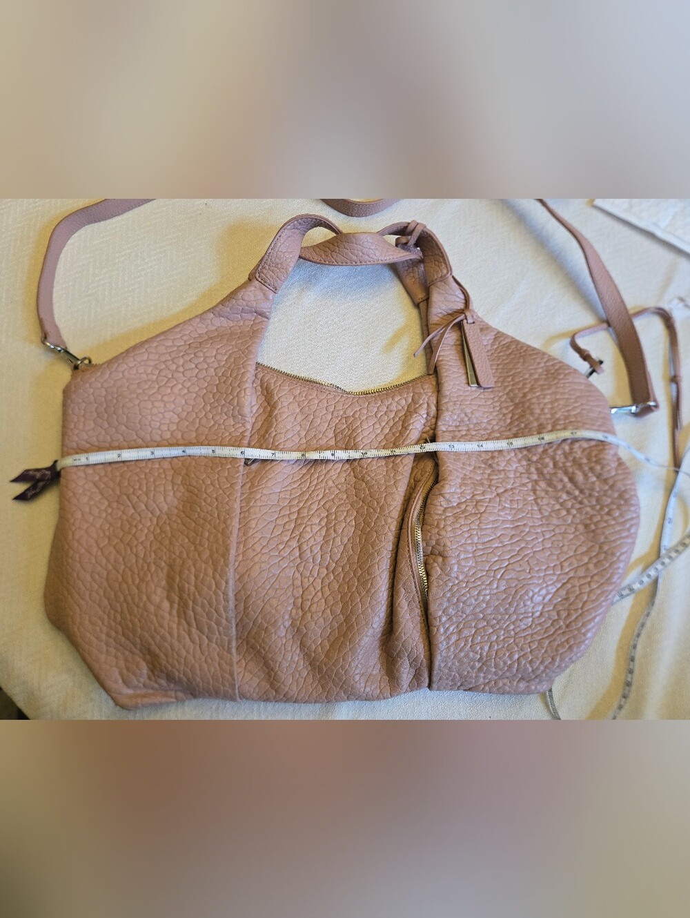Vince Camuto, Large, Women's Pebbled Leather Tote Bag in Dusty Pink